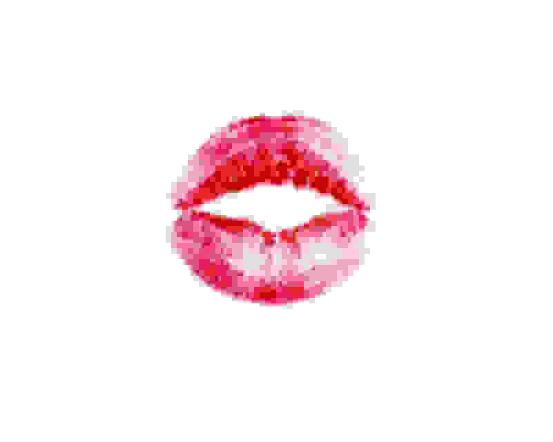 pink lip print