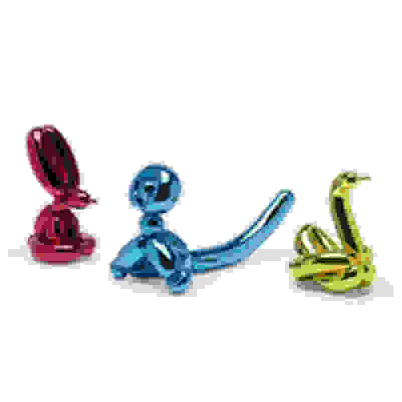 Balloon Animals (Red Rabbit; Blue Monkey; Yellow Swan) by Jeff
