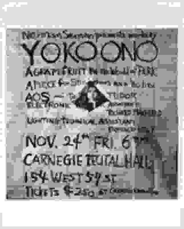 Yoko Ono Works by Ono, poster, Carnegie Recital Hall, New York, November 1961. (1961) | Artsy