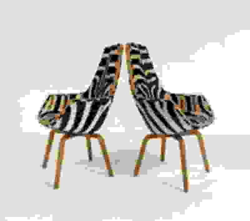 Arne Jacobsen Rare Giraffe Chairs Restored in Zebra Hide (ca