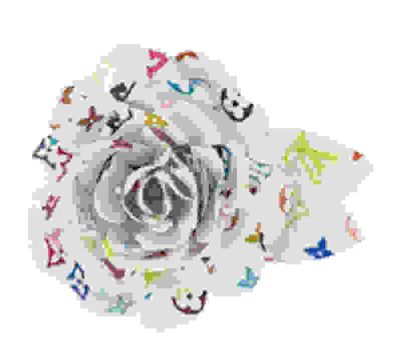 Louis Vuitton Takashi Murakami Monogram Multicolor White Flower Rose Pin  Brooch