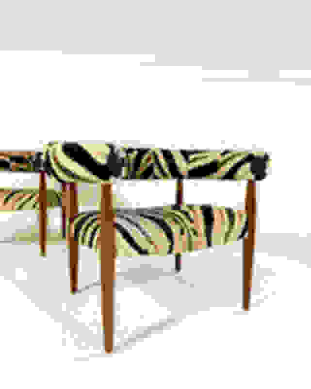 Nanna and Jorgen Ditzel Ring Lounge Chairs in Zebra Hide (1958