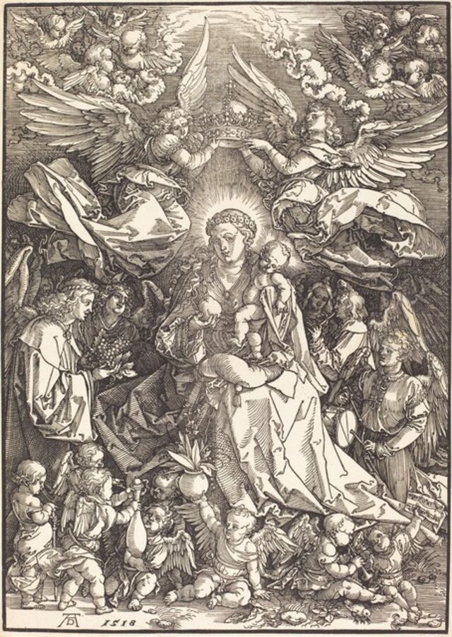 Albrecht Dürer | The Virgin Surrounded by Many Angels (1518) | Artsy