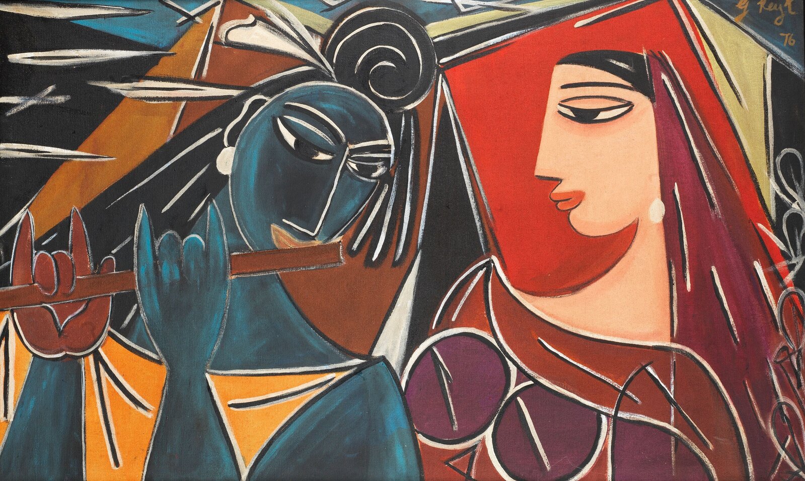 George Keyt Work Radha and Krishna (1976) by George Keyt | Artsy