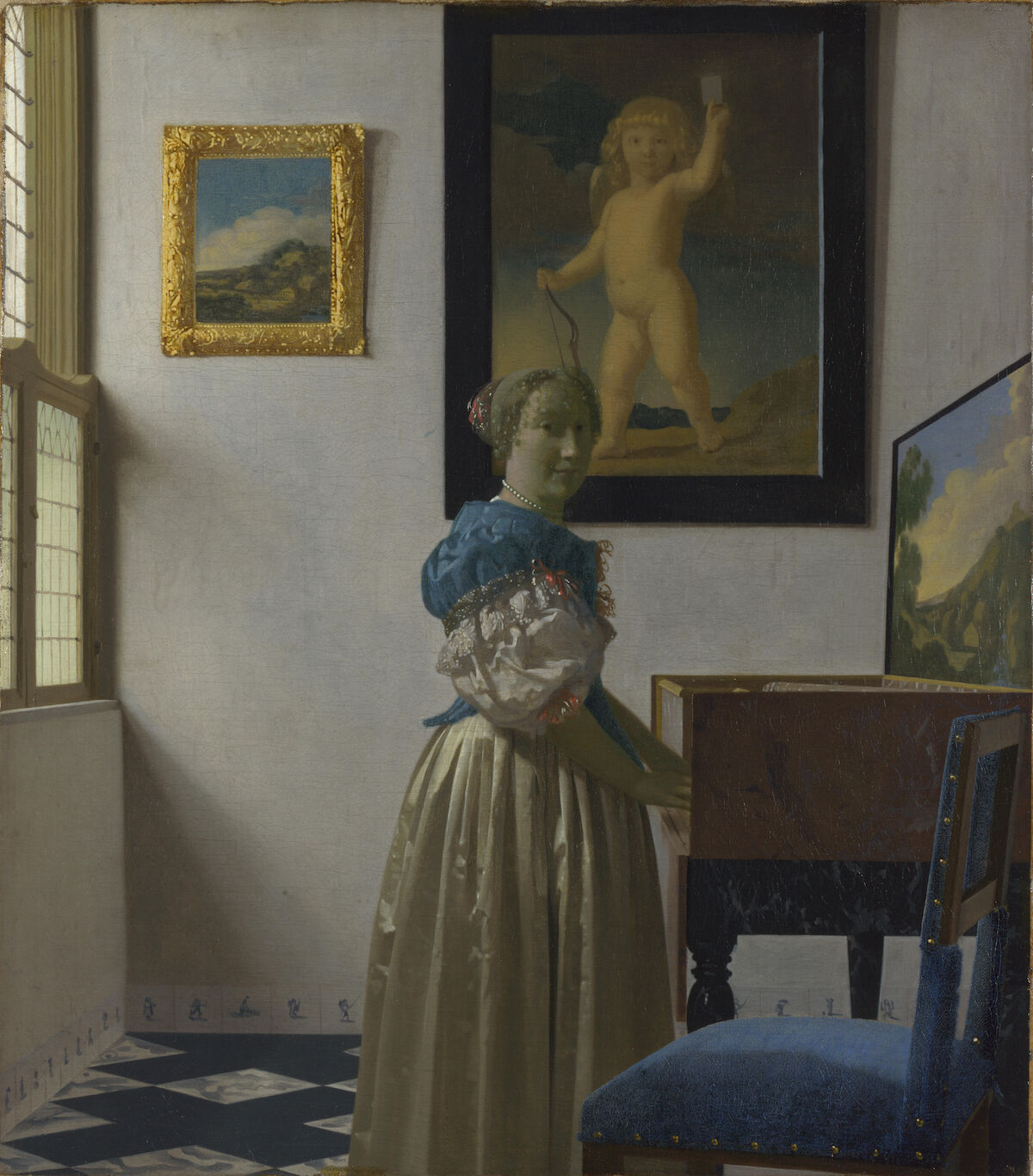 Vermeer, A Lady Standing at a Virginal, 1670–72. National Gallery, London. Via Wikimedia Commons.