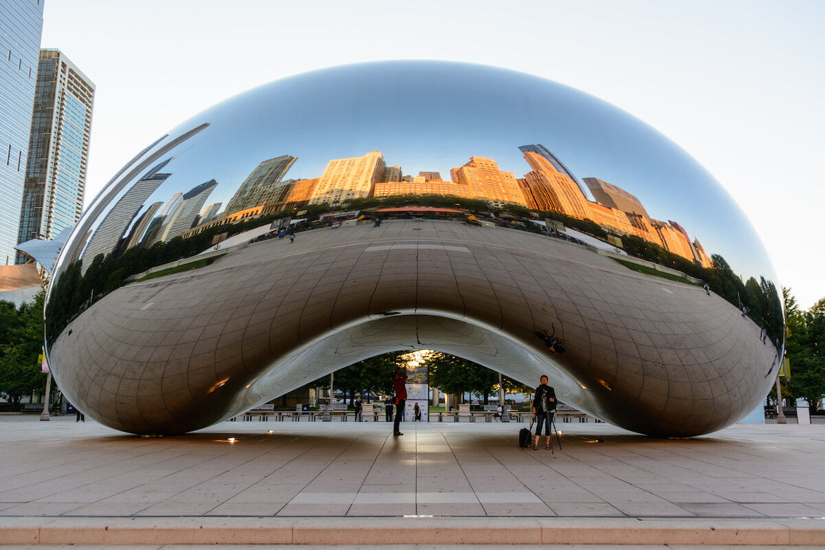 Anish Kapoor, Cloud Gate, 2006. Photo by Peter Miller, via Flickr.
