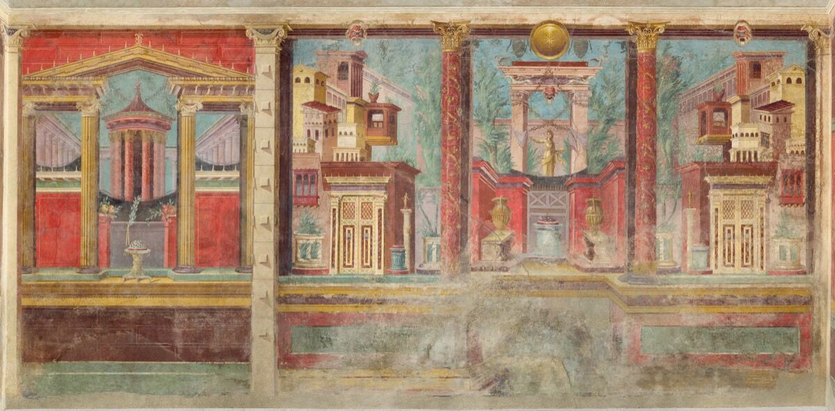 Detail of the cubiculum (bedroom) from the Villa of P. Fannius Synistor at Boscoreale, ca. 50â40 B.C.E. Courtesy of the Metropolitan Museum of Art, New York.