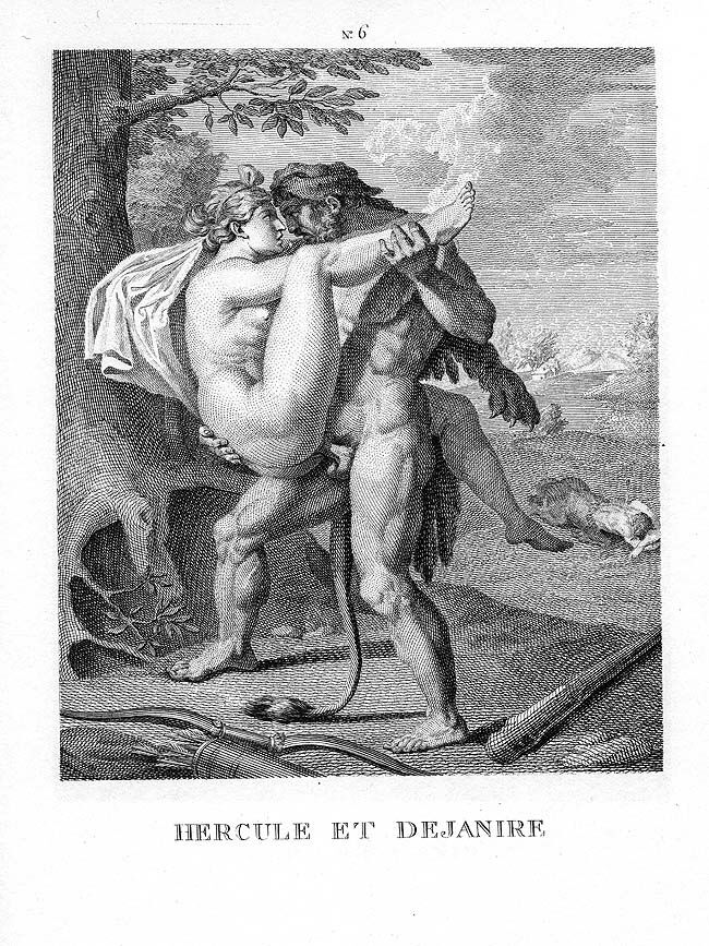 Agostino Caracci, Hercules and Deianira, from “I modi,” 16th century. Image via Wikimedia Commons.