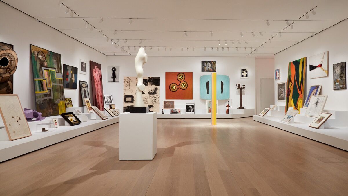 Installation view of “Artist’s Choice: Amy Sillman—The Shape of Shape,” at The Museum of Modern Art, 2019–2020. Photo by Heidi Bohnenkamp. © 2019 The Museum of Modern Art.
