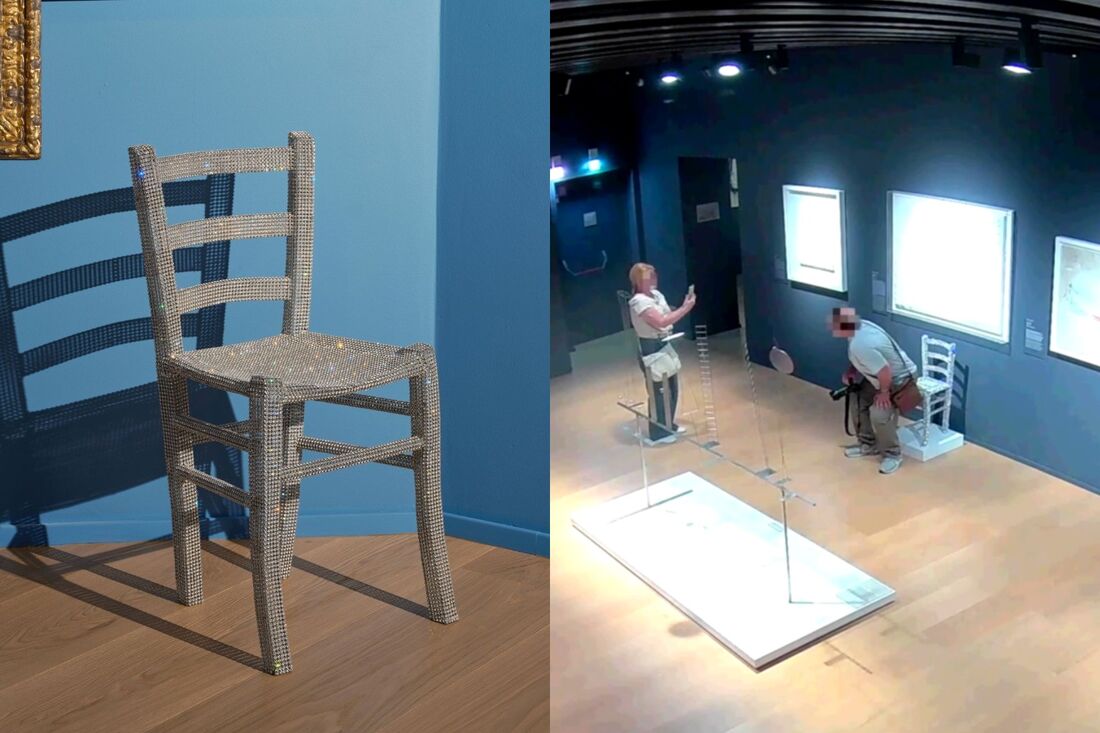 Tourists break “Van Gogh” chair, by Nicola Bolla, by sitting on it. Tourists break “Van Gogh” chair, by Nicola Bolla, by sitting on it.