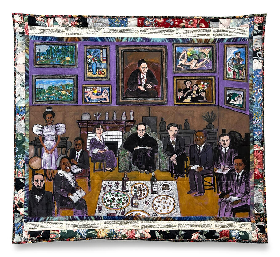 Faith Ringgold, Dinner at Gertrude Stein’s: The French Collection Part II, #10, 1991. Courtesy of Sotheby’s.