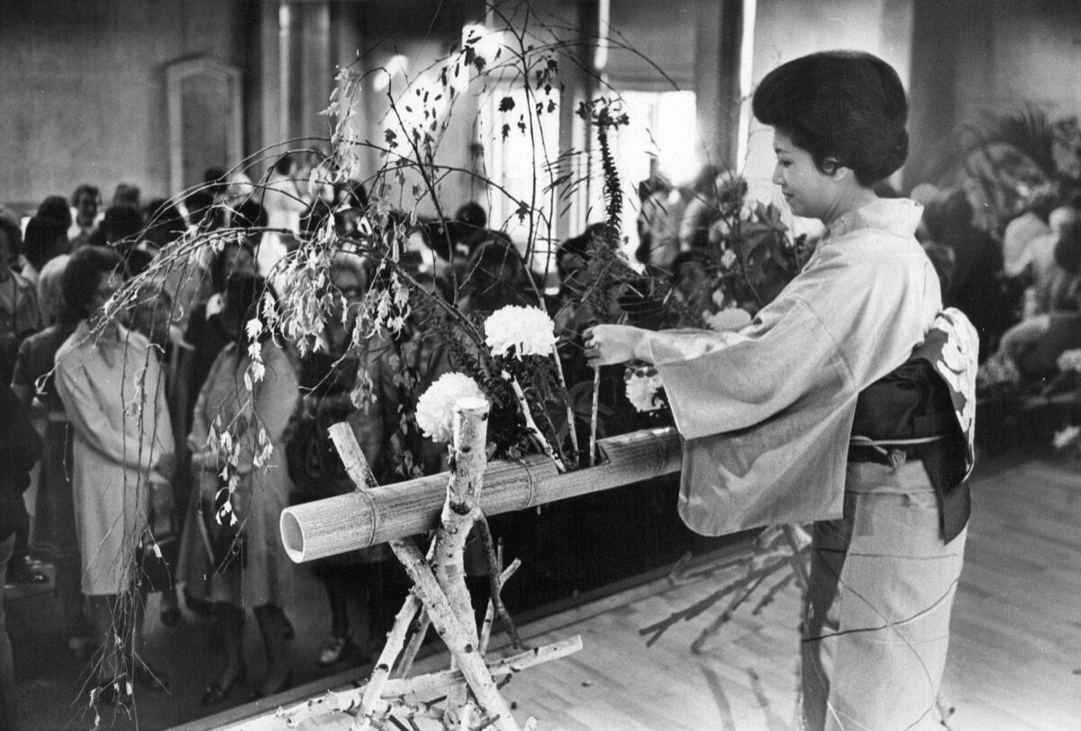 October 26, 1975 Ikebana International. Kasumi Teshigahara. Photo by Denver Post via Getty Images.