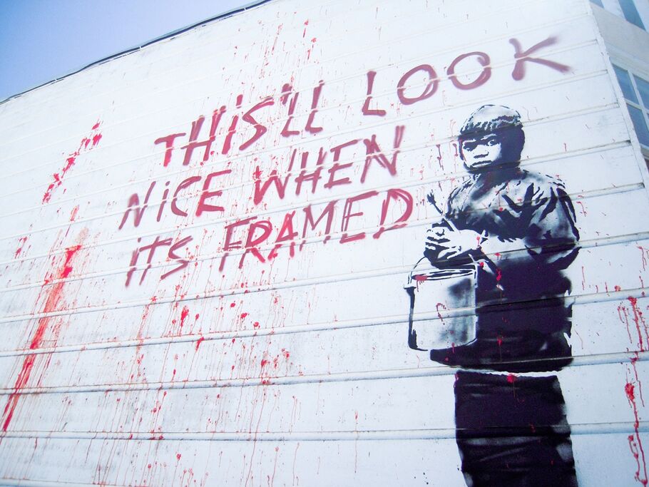 Banksy art ripped out of building wall by UK landlord