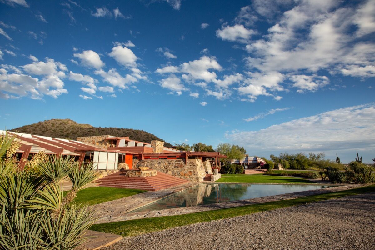 Exterior view of Taliesin West, 2019. Photo by Jill Richard. Courtesy of Frank Lloyd Wright Foundation. 