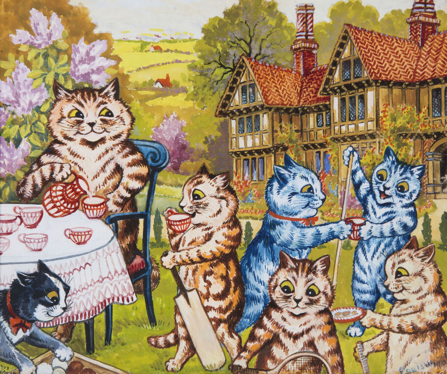 Christmas Party Cats' by Louis Wain Vintage Cat Art Art Print