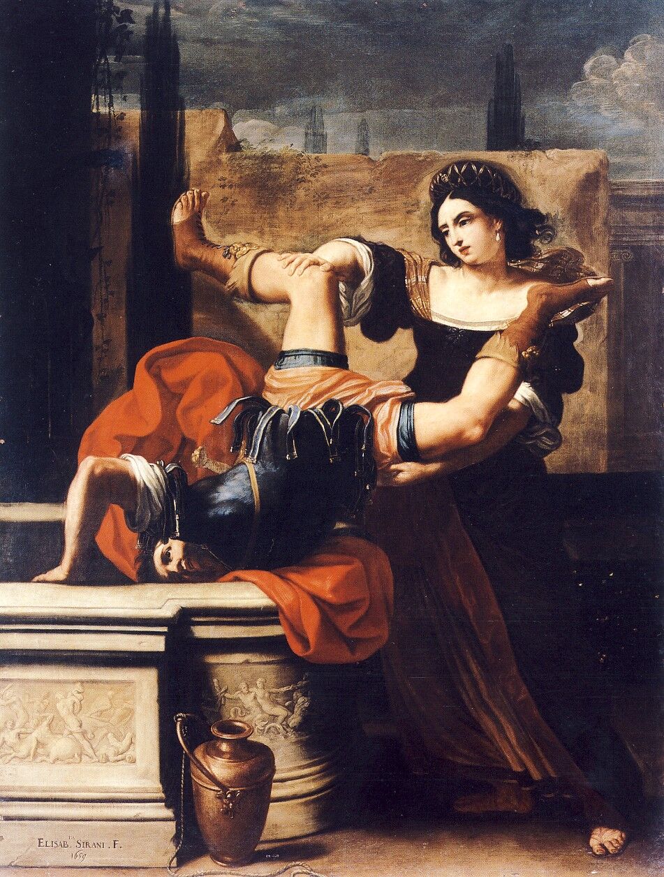  Elisabetta Sirani, Timoclea matando a su violador, 1659. Foto a través de Wikimedia Commons.