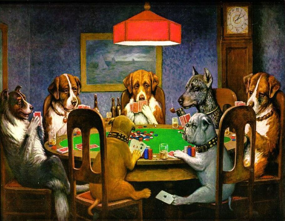 dogs playing cards original