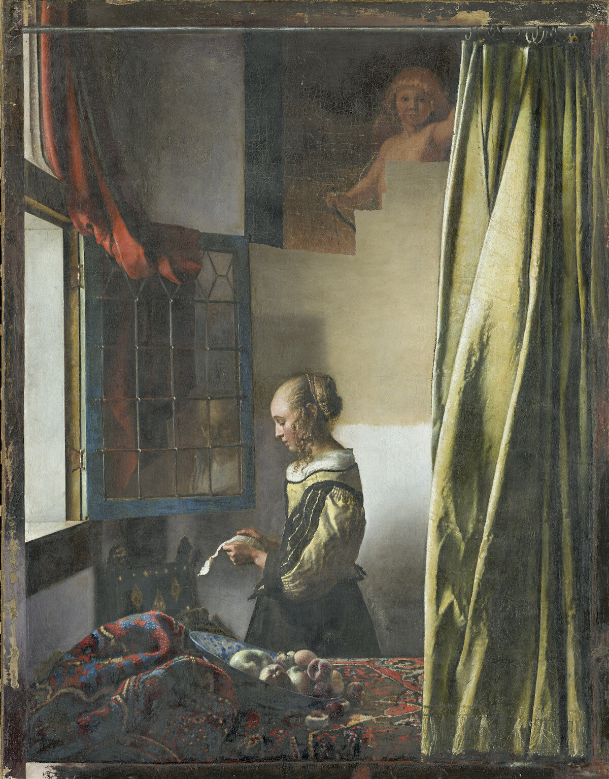 Vermeer, Girl Reading a Letter at an Open Window, 1657–59, after partial restoration. Gemäldegalerie Alte Meister. © SKD. Photo by Wolfgang Kreische.