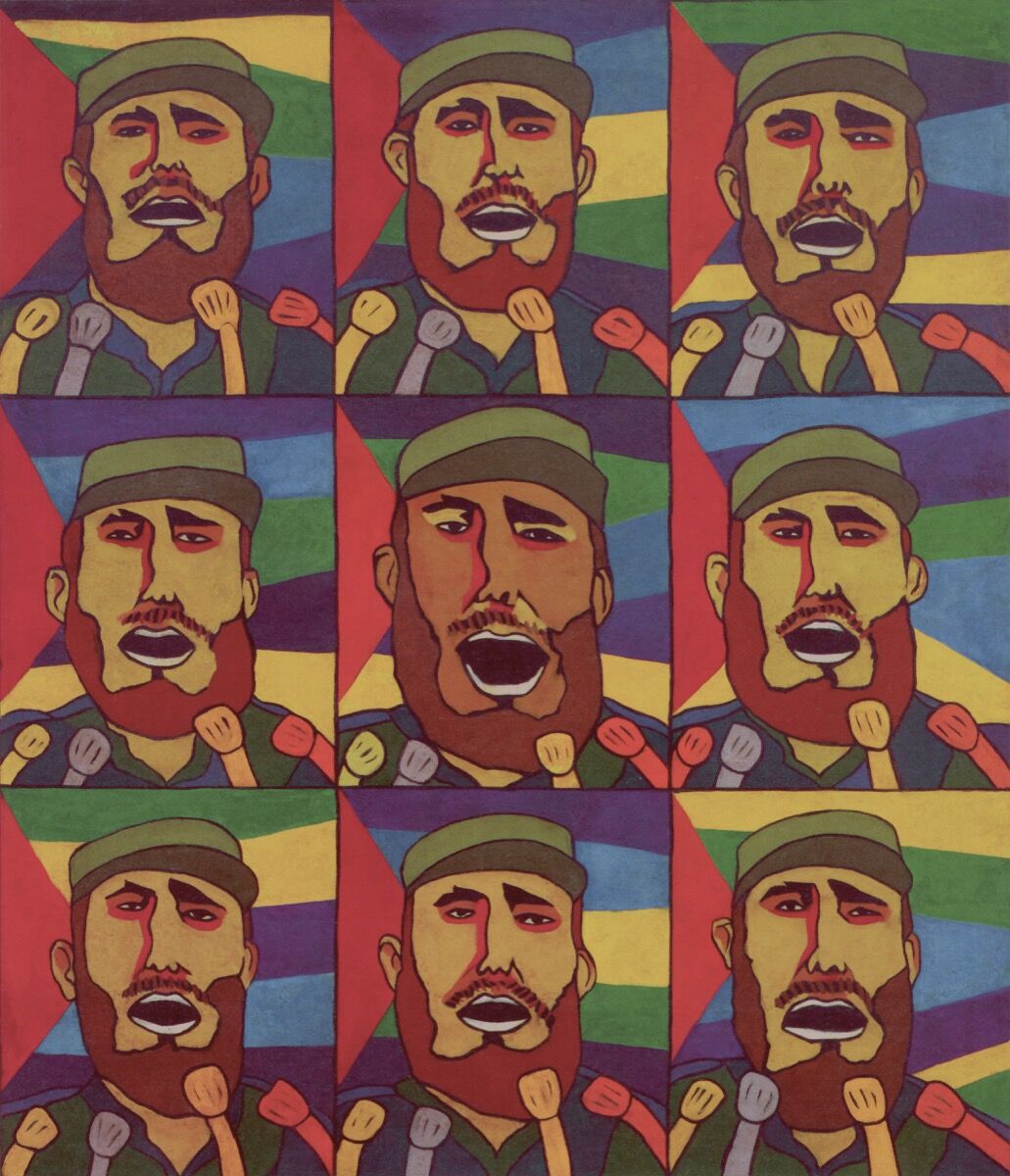Raúl Martínez, 9 Repeticiones del Fidel con Micrófono [9 Repetitions of Fidel with a Microphone], 1968. © Archivo Raúl Martinez. Courtesy of the Walker Art Center. &nbsp;