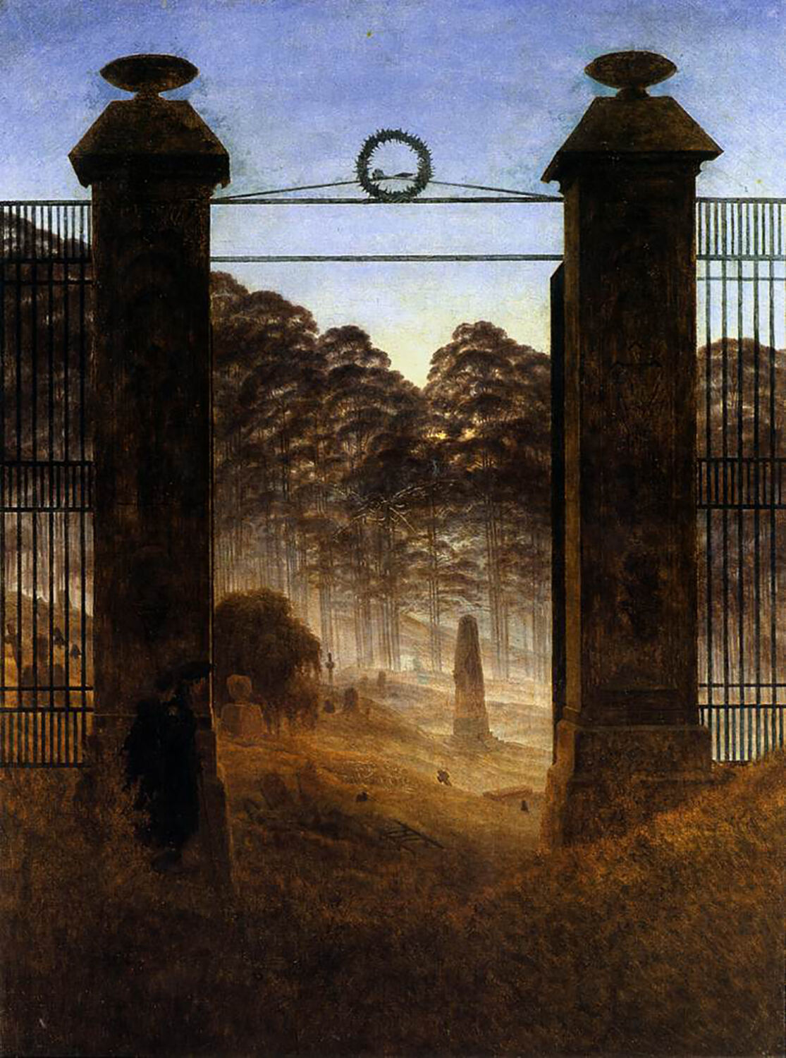Caspar David Friedrich, The Cemetery Entrance, 1825. Image via Wikimedia Commons.