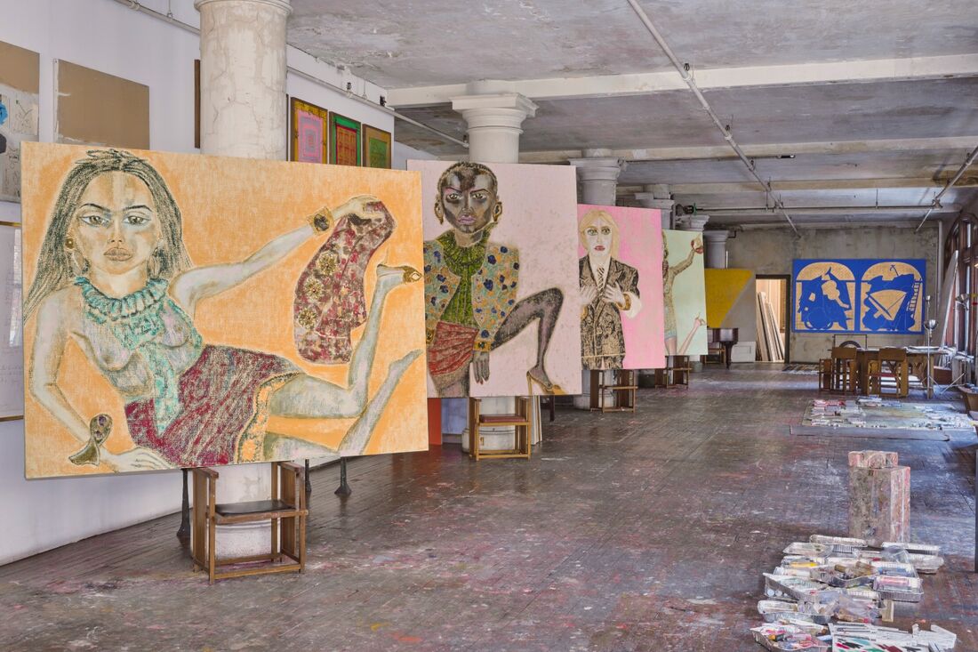 Francesco Clemente paints Zoë Kravitz for Saint Laurent spring/summer 2025 collection. Francesco Clemente paints Zoë Kravitz for Saint Laurent spring/summer 2025 collection.