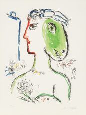 Marc Chagall Le Rabbin (Signed Print) 1920 Marc Chagall Le Rabbin (Signed Print) 1920