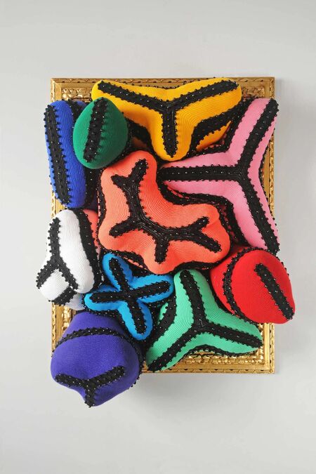 Joana Vasconcelos, ‘Koudenberg’, 2016, Painting, Handmade woollen crochet, ornaments, polyester, on canvas, gilt frame with ornaments, plywood, Baró Galeria