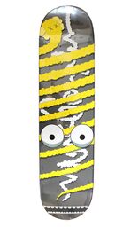 Supreme Kaws Chalk Logo Skateboard SS 21 Brt Yellow - Stadium Goods