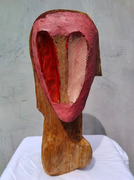 Alimi Adewale, ‘Earthly Forms Series IV’, 2024, Sculpture, Acrylic on carved wood, Pearl Lam Galleries