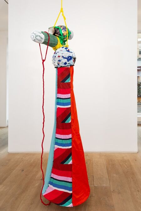 Januario Jano, ‘Trouxa: Victoria’, 2021, Mixed Media, Mixed textile, rope, glass beads, foam, fresh cloth, mixed objects, crochet, calico, spray paint, and wire, MOVART
