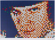 Rubik shot red Marilyn par Invader, 2023 | Edition giclée Rubik shot red Marilyn par Invader, 2023 | Edition giclée