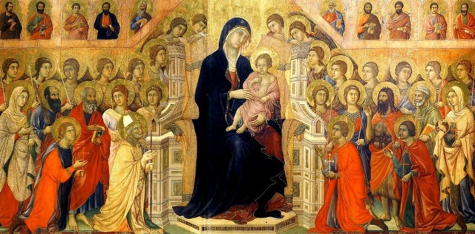 Duccio Virgin And Child In Majesty Central Panel From The