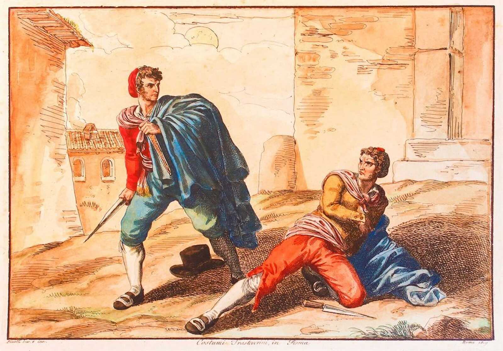 Bartolomeo Pinelli Customs of Trastevere (Rome) (1819) Available