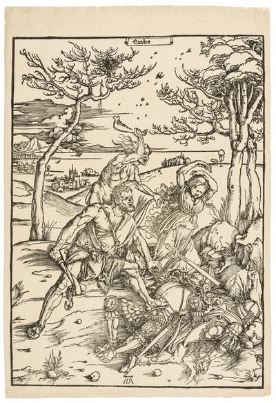 Hercules conquering Cacus (Hercules conquering the Molionide Twins) Albrecht Dürer, ‘Hercules conquering Cacus (Hercules conquering the Molionide Twins)’, 1496