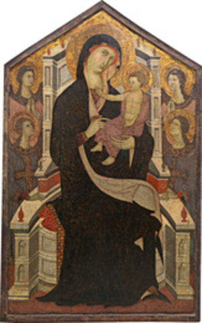 Follower Of Duccio Di Buoninsegna Madonna And Child Enthroned
