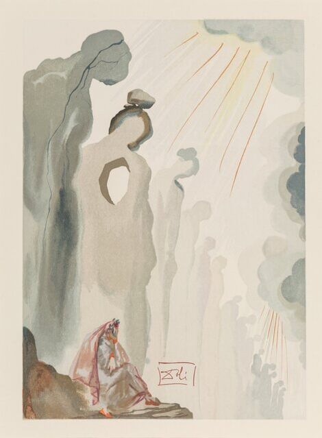 Divine Comedy 1960 Certificate Original Woodcut SALVADOR DALI : Purgatory 28 The Divine Forest