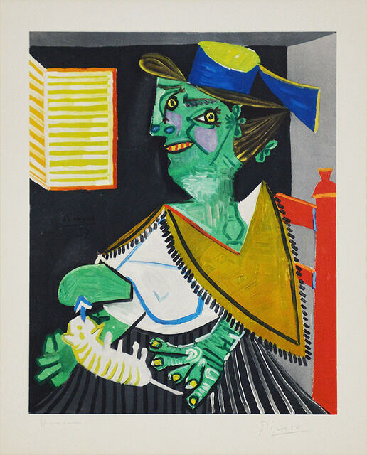 Pablo Picasso Femme Verte Au Chat Green Woman With Cat 1955 1958 Available For Sale Artsy
