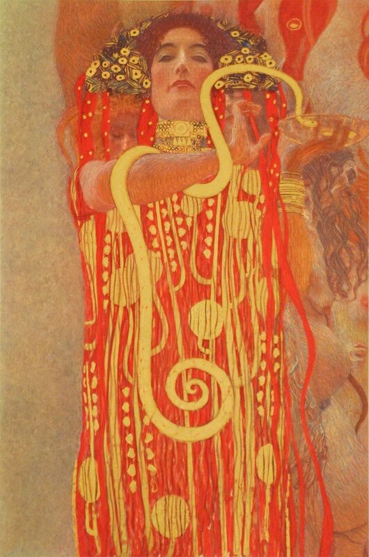 Hygieia 1art1 Gustav Klimt 30 x 20cm Dettaglio De La Medicina 1900-1907 Stampa su Tela 