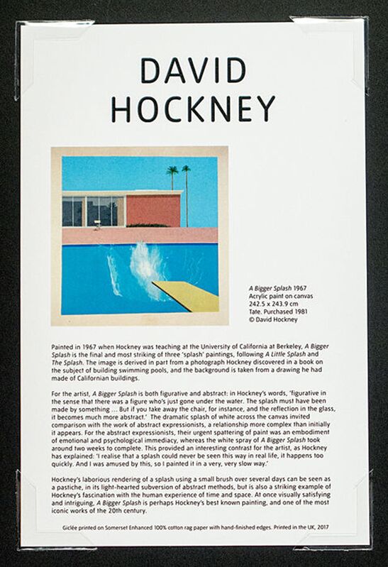 DAVID HOCKNEY BIGGER SPLASH REALISM ART Giclée Print Fine Canvas 