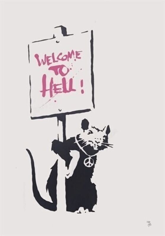 Banksy Rat Welcome To Hell Pink 03 Available For Sale Artsy Banksy Rat Welcome To Hell Pink 03 Available For Sale Artsy