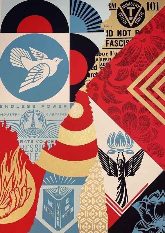 Shepard Fairey Letterpress Print Message From Our Sponsor Invite Rare Sold Out 