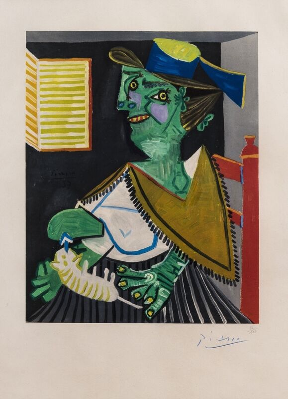 After Pablo Picasso Femme Vert Au Chat 1955 1958 Artsy After Pablo Picasso Femme Vert Au Chat 1955 1958 Artsy