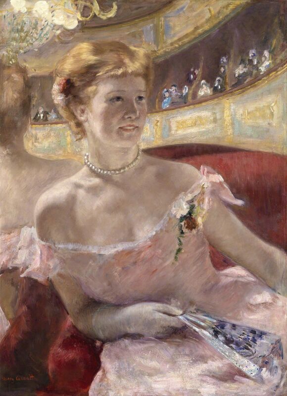 "Woman with a Pearl Necklace in a Loge" 1879 — Fine Art Print Mary Cassatt 