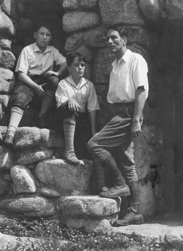 Edward Weston, ‘Robinson Jeffers and Twin Sons, Garth & Donnan at Tor House, Carmel’, 1930-printed later than 1932, Photography, Gelatin Silver Print, Scott Nichols Gallery
