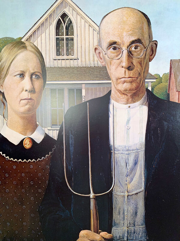 Grant Wood  The Art Institute of Chicago, American Gothic, Grant Wood,  Continuous Tone (No Dots) Lithographic Poster (11)  Available for Sale