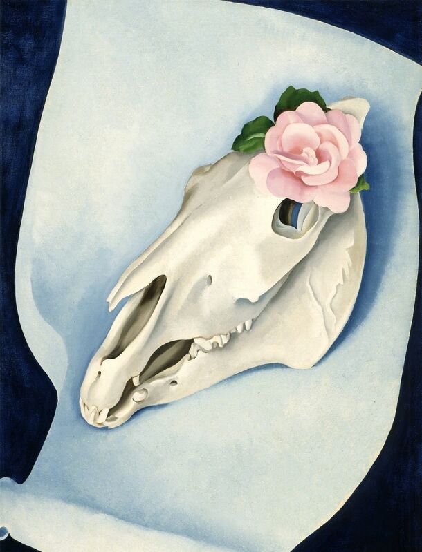 Georgia O Keeffe Horse S Skull With Pink Rose 1931 Artsy