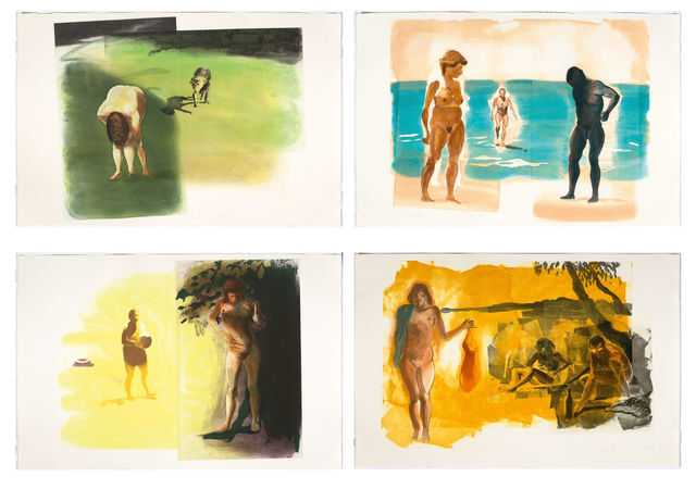 Eric Fischl 4 Sheets Inner Tube Woman With Dog Rays Beach 1989 Artsy