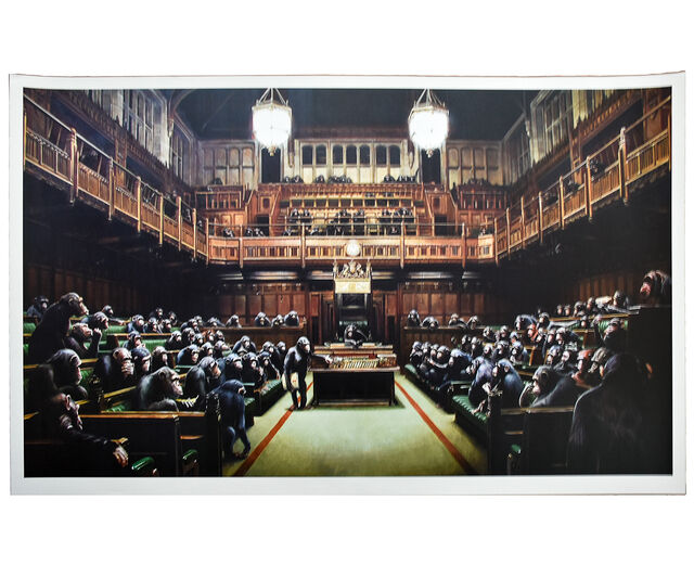 Printed Mug Banksy Monkeys In Parliament 3 