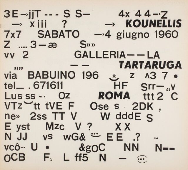 Jannis Kounellis First Solo Exhibition 1960 Artsy