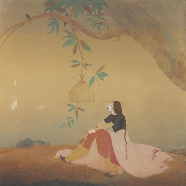 Abdur Rahman Chughtai Nightingale Artsy Abdur Rahman Chughtai Nightingale Artsy